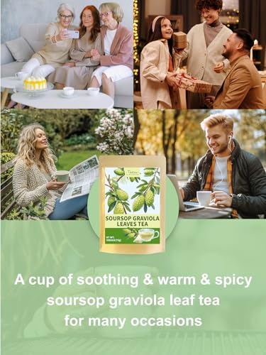 Image of TeeLux Soursop Graviola Leaf Tea Bags, Natural Soursop Leaves Tea, Mild & Smooth Taste, Caffeine Free, 50 Count
