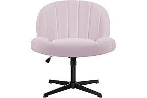 Stylish Comfort for Your Workstation: Armless Adjustable Office Chair with Comfy Pink Fabric