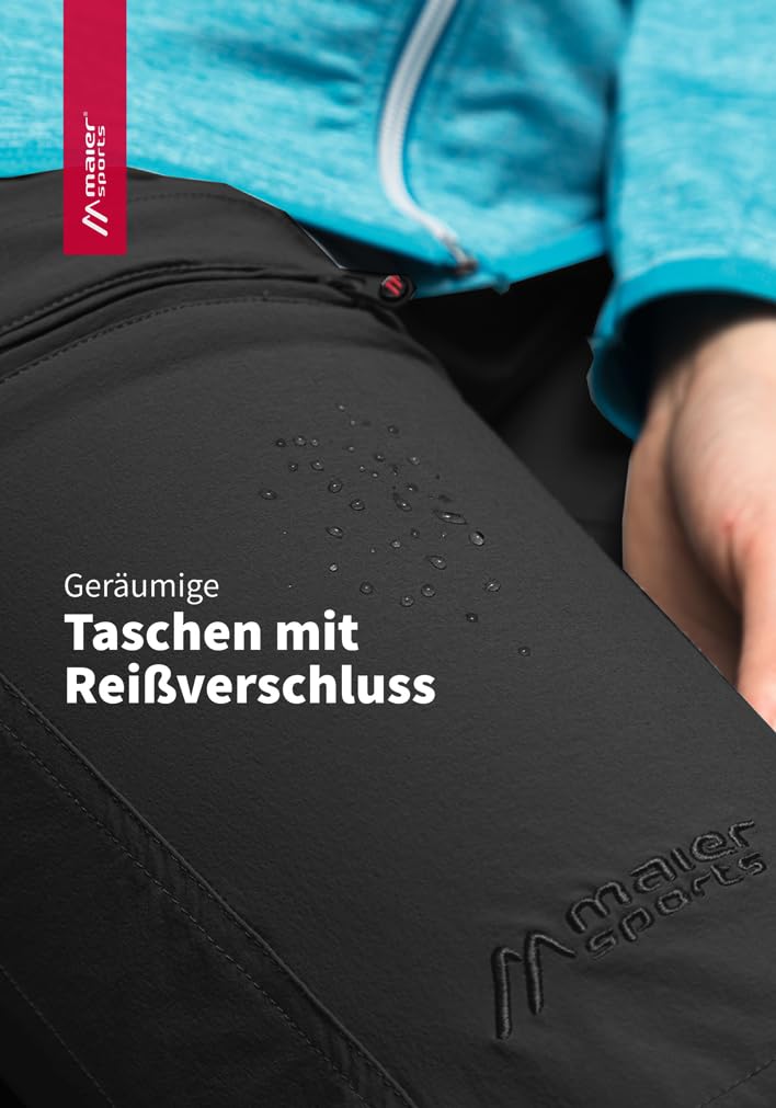 Maier Sports Lulaka, Damen Wanderhose, Wasserabweisende Outdoorhose für Trekking und Hiking, PFC-frei, mSTRETCH pro 4 & Dryprotec, Rollup-Funktion