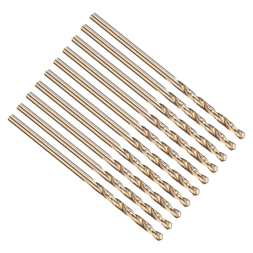 Lot de 10 forets 1.7mm cobalt M35 HSS PATIKIL à tige droite finition or