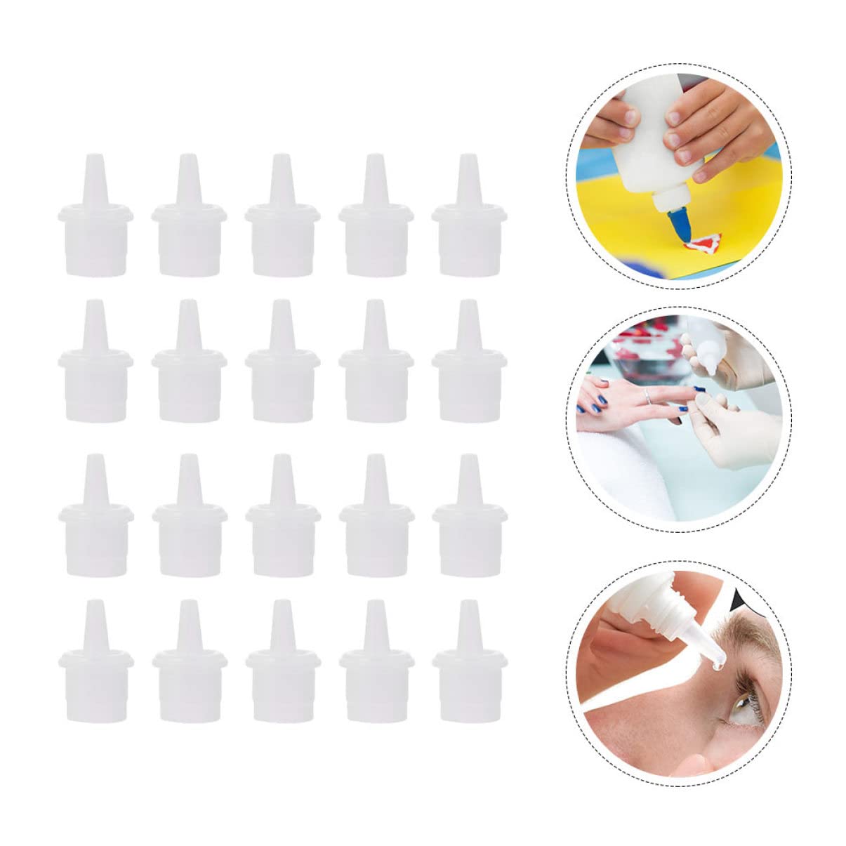 NULYLU Replacement Lash Bottle Tip 50pcs Eyelash Extension Applicator Nozzles Waterproof
