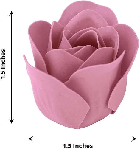 Miniatura 12 de Efavormart - Paquete de 4 24 unidades de jabón de rosas perfumadas color burdeos para fiestas preempaquetadas con cajas de regalo y cinta Borgoña