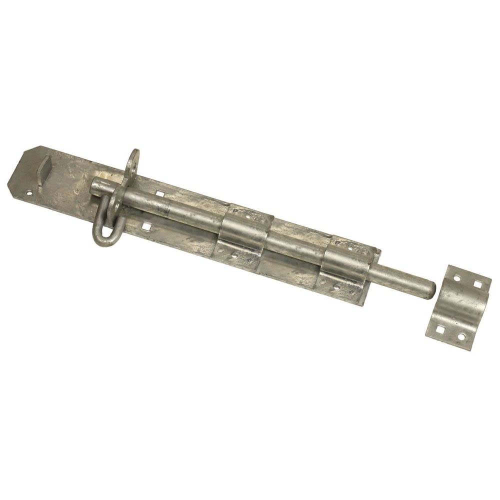 PERRY 300mm Heavy Duty Brenton Padlock Bolt, Galvanised, Including Fixings