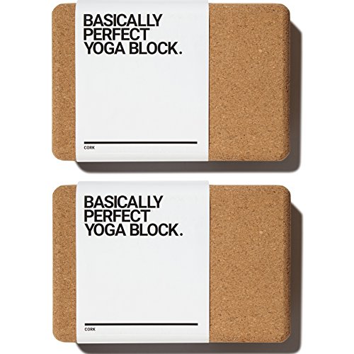 BASICALLY PERFECT [2 PC Set] Cork Yoga Blocks, Eco-Friendly, Non-Toxic, Non-Slip, Will Not Chip, 9