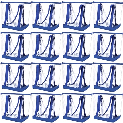Image of Silkfly Clear Tote Bags Bulk, PVC Shoulder Handbag, Security Approved See Through Bag with Zipper Closure for Work