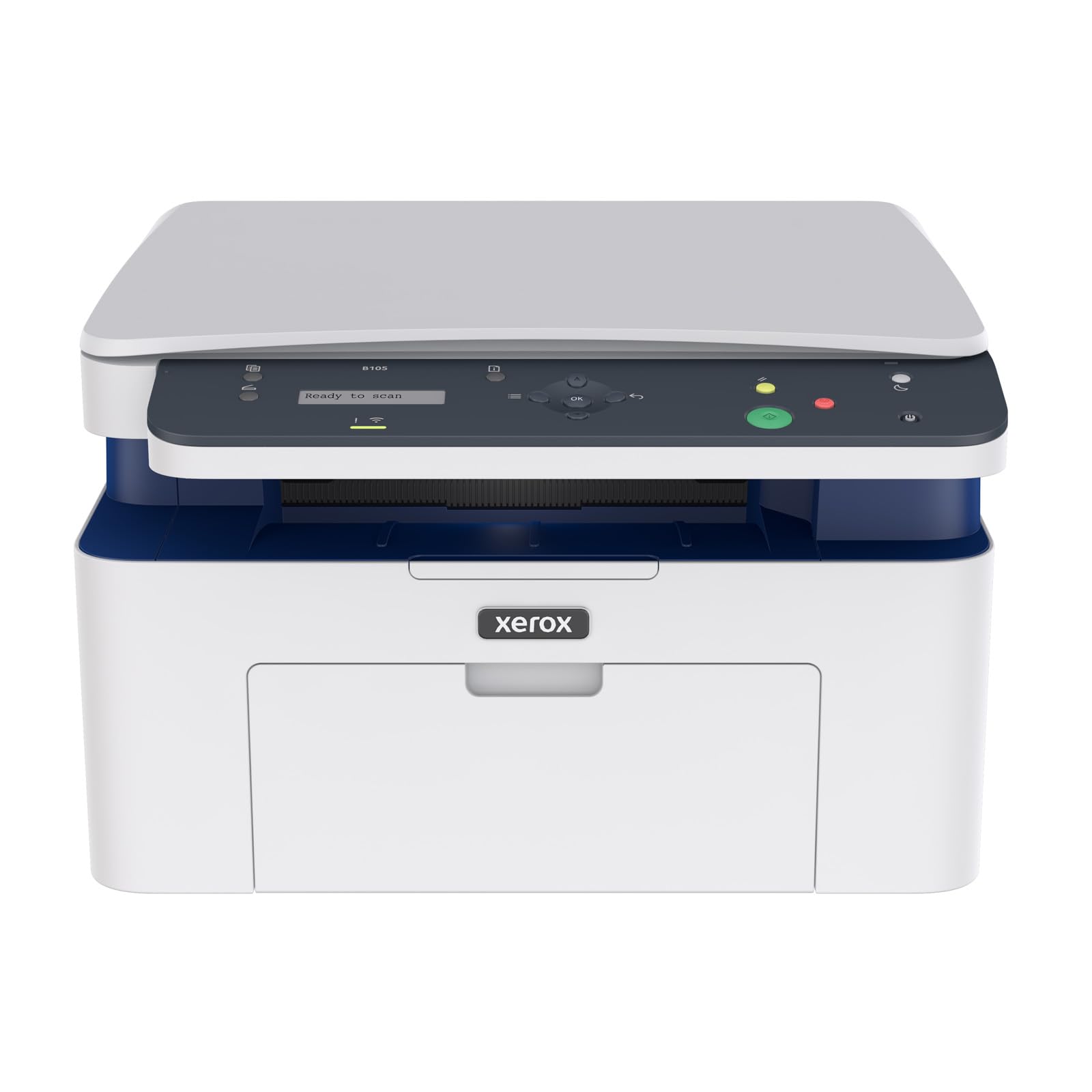Xerox Impresora inalámbrica multifunción B105 - Láser Mono Compacto Todo en uno, rápido 20ppm, impresión/escaneo/Copia, A4, Oficina en casa, pequeño Equipo, Lista para móviles, Wi-Fi, AirPrint, EU
