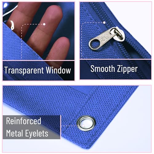 Image of Mr. Pen- Pencil Pouch for 3 Ring Binder, 2 Pack, 10 inchx6.75 inch, Smooth Zipper | Clear Window, Large Capacity Pencil Case with 3 Reinforced Grommets for School, Office, Supplies Storage | Clear Window, Large Capacity Pencil Case with 3 Reinforced Grommets for School, Office, Supplies Storage