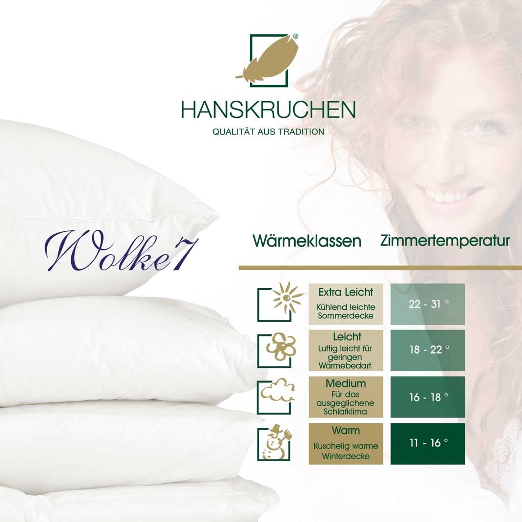 WOLKE7 975.50.016 Piumino Medio a cassettoni 4x6 Quadrati 155x220 cm 1060 g