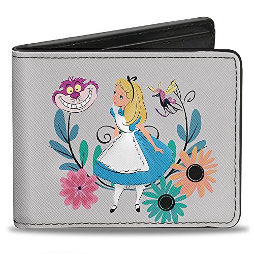 Buckle-Down Alicia Pose/Cheshire Cat Face Wonderland2 + Cartera Plegable de Flores, Multicolor, tamaño predeterminado Cover