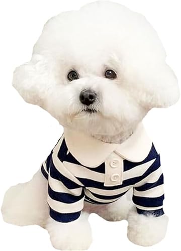 Ropa para cachorros, polo de algodón a rayas para perros pequeños, ropa casual para mascotas para Chihuahua, Yorkies, Bulldog, Dachshund, Pug (XS,