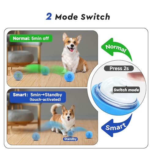 Image of Interactive Small Dog Toy Ball, 2 Inch Smart Jumping Ball for Puppy /Small Dogs, Activated Automatic Bouncing Moving Vibrating, Dog Toy for Small Dogs to Keep Them Busy(Sky Blue)