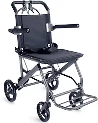 Cadeira de Rodas de Transporte Compacta Dobrável Prática Leve Até 100kg Idoso Reabilitação Fratura