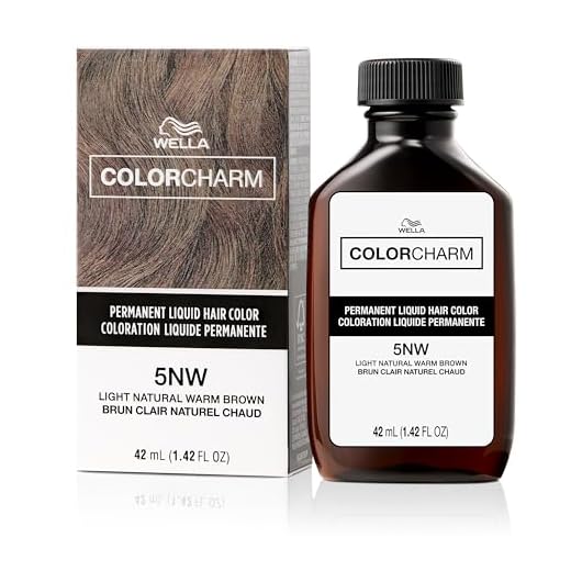 WELLA colorcharm Permanent Liquid Hair Color for Gray Coverage, 5NW Light Natural Warm Brown