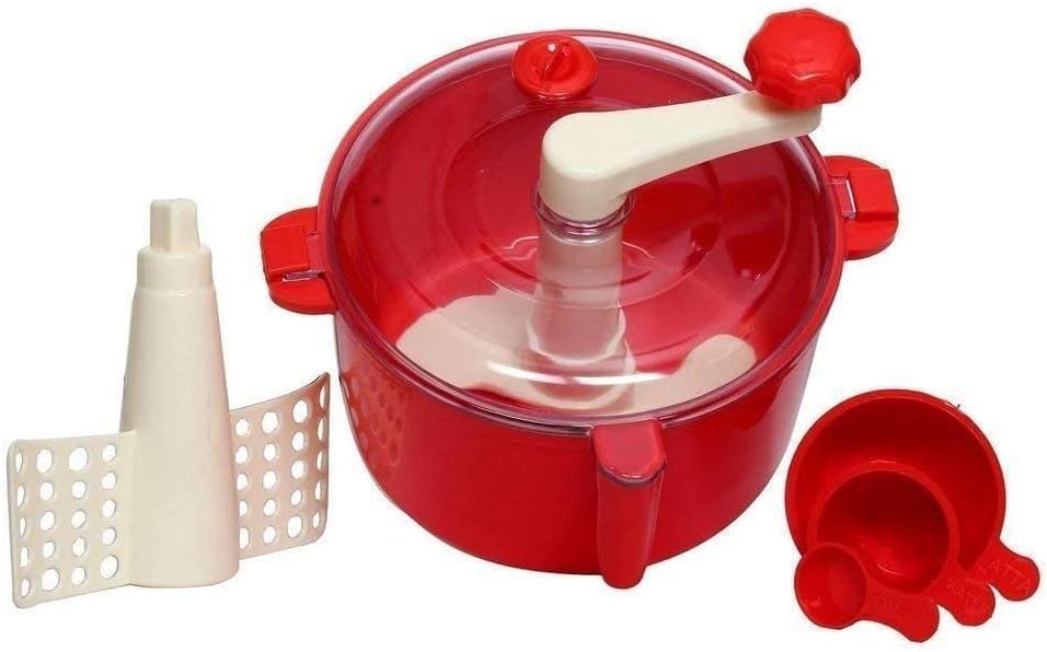 2 in 1 Plastic Atta Maker/Dough Maker Atta Roti Dough Maker, Beater/Churner - Made in India (Multicolor) Hand Operated Machine for Kitchen)