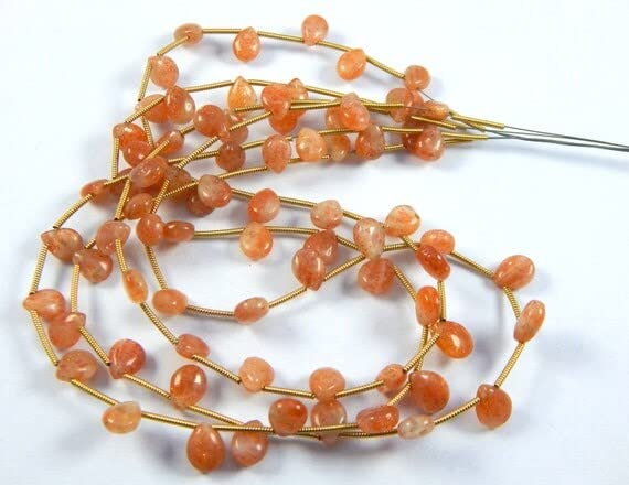 Perles de pierre de soleil pour collier d'été artisanal au style bohème chic