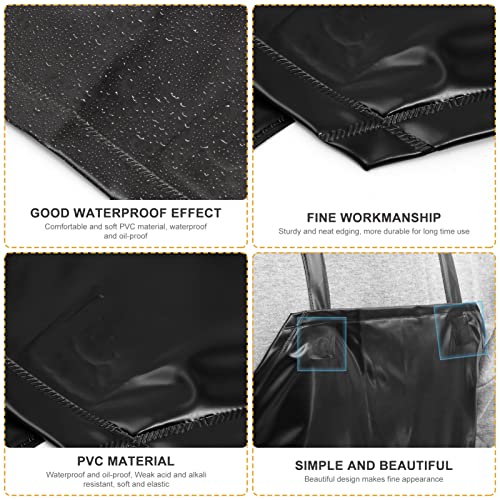 Didiseaon Delantal industrial resistente para limpieza de cocina, carpintería, color negro, diseño sin mangas, protege contra el agua, aceite y productos químicos - imagen 6