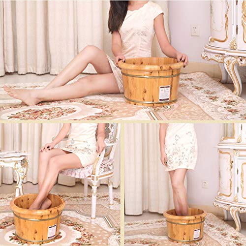Baño de pies de madera con aislamiento térmico 25cm miniatura 6