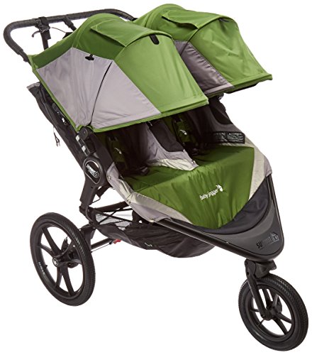 Baby Jogger Summit X3 Double Jogging Stroller - 2016 | Air-Filled Rubber Tires | All-Wheel Suspension | Quick Fold Jogging Stroller, Green/Gray