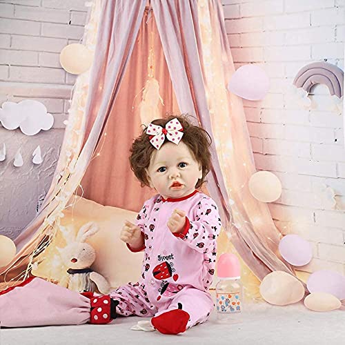 MWKL Nette Reborn Baby Reborn Puppe 58cm Simulation Puppe Vollsilikon Körper Wiedergeburt Puppe 22 Zoll Lebensechte… – Bild 4