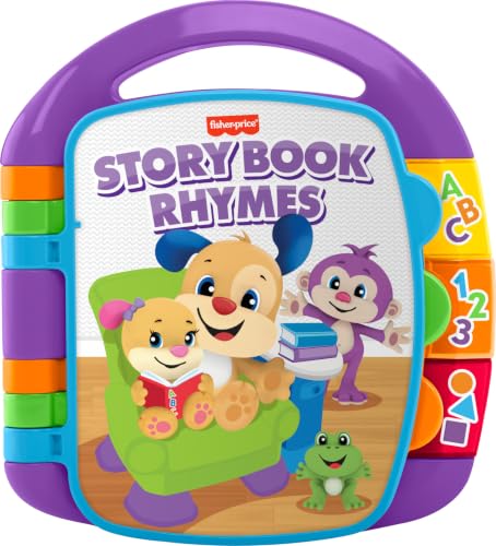Fisher-Price Baby Learning Toy Laugh & Learn Storybook Rhymes Musical Book with Lights & Sounds for Infants Ages 6+ Months
