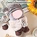 17cm Doll Clothes Set (No Doll) – Outfit with Hat & Overalls, Handmade Accessories for Mini Dolls, OB11-Compatible Dress-Up Gift (Hunter)