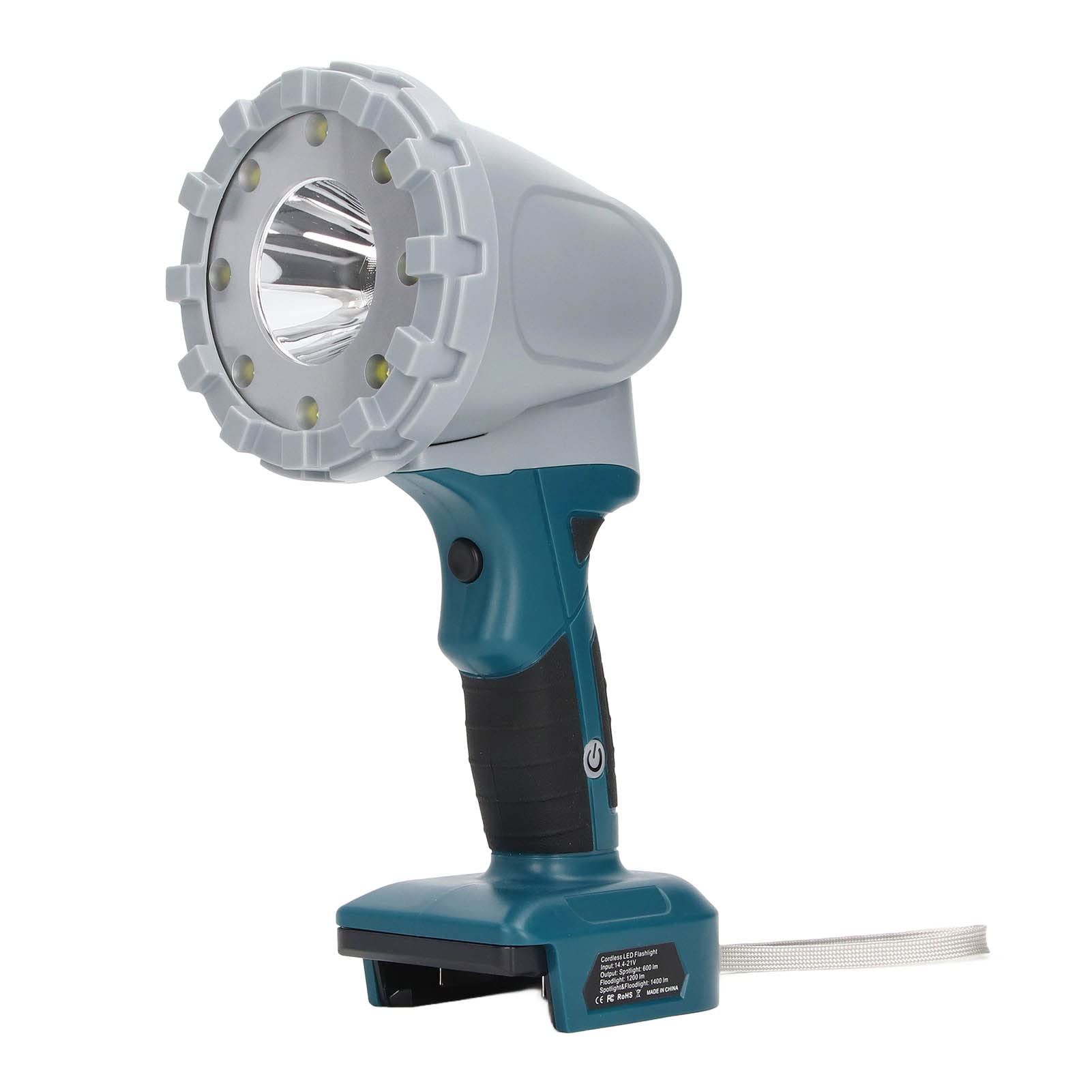 Kabellose LED-Arbeitsleuchte, 3 Beleuchtungsmodi, 600 Lm, 1200 Lm, 1400, 5000 K, IP65, Tragbare Arbeitsleuchte, Kompatibel mit 14,4–21 V Lithium-Batterie.