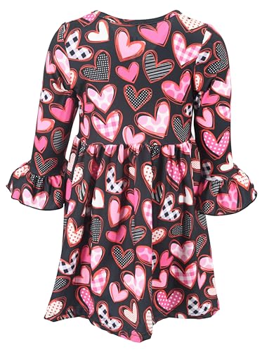 Image of Girls Long Sleeve Ruffled Dresses for Toddlers and Kids
