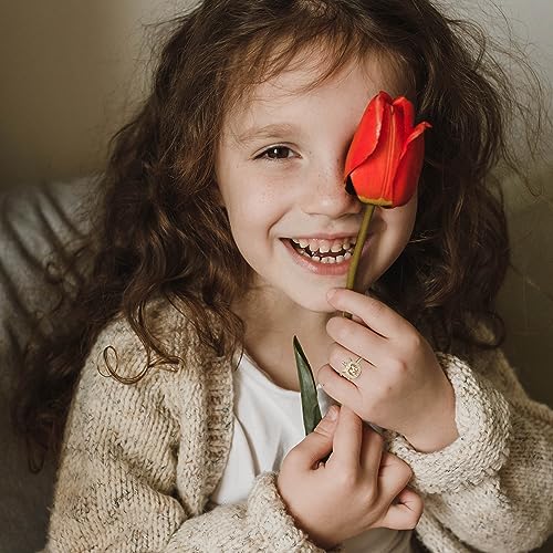 Unicorn Rings for Girls, 14K Gold Plated/Rose Gold Plated/Sterling Silver Unicorn Rings for Kids Cute Initial Toddler Ring Adjustable Letter Rings for Teen Girls Gifts, Hypoallergenic, No Tarnish2