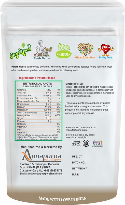 Image of Nimadi Zone Potato Flakes | Dehydrated Potato | Aaloo ka Mash | Instant ALOO POHA READYMIX Pack - 500 GM X 2 = 1 KG By Nimadi Zone