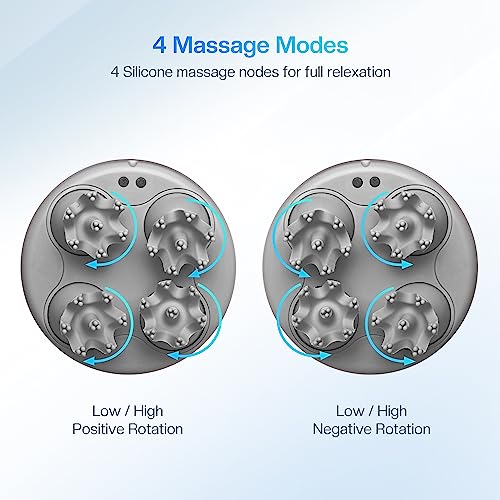 Image of COMFIER Electric Scalp Head Massager with 4 Soft Silicone Massage Heads, Portable Hair Massager for Hair Growth, Relieve Stress, Head Scratcher for Deep Relaxation, Dog Cat Massager, Gray