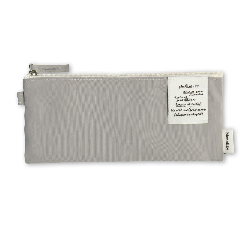 Monolike Archive 247 Flat Pencil Case, Gray - Pencil Pouch, Portable Pencil Bag, Office Pouch case, Pen case