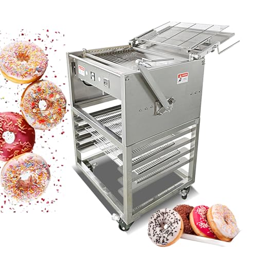Commercial Donut Automatic Temperature Regulating Coating Machine 1500W 24L Oil Tank,15-20 Pcs/time,Donut Coater & commercial donut glazer machine,suitable for small cakes&donuts (Donut Coating)