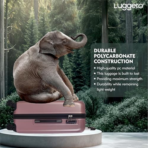 Luggero - CLASSIC Light-Weight & Durable Polycarbonate ROSE GOLD Unisex Hard Luggage| Small- 51cm |8 SMOOTH SPINNER TPV Wheel Outer Combi Lock | Trolley Bag - Image 6