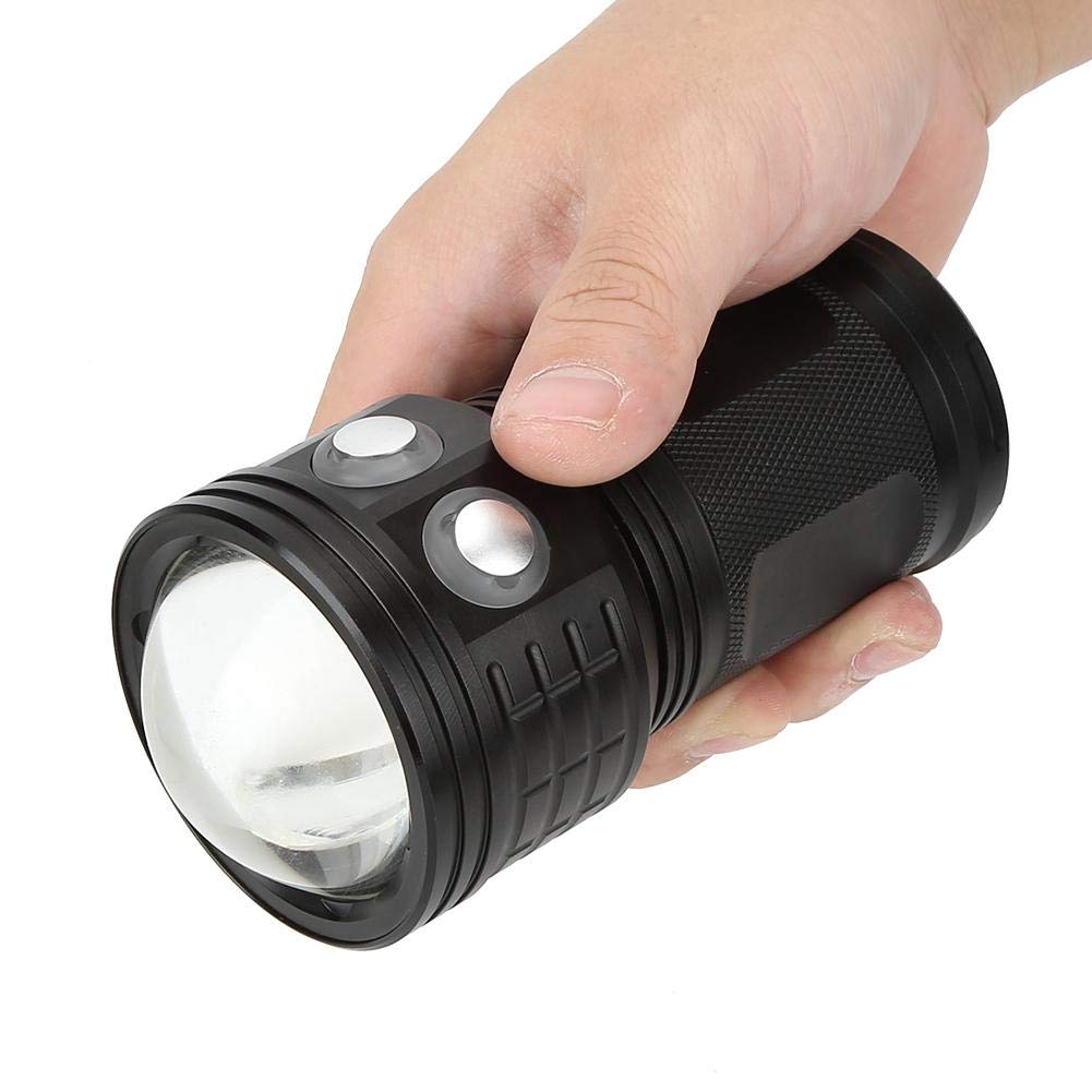 Qinlorgo Lumières sous-Marines Plongée Lumière, QX3 10800LM Étanche LED Lampe de Poche COB sous-Marine 80 M Photographie Vidéo Plongée Remplir Torche Lumière(Noir)