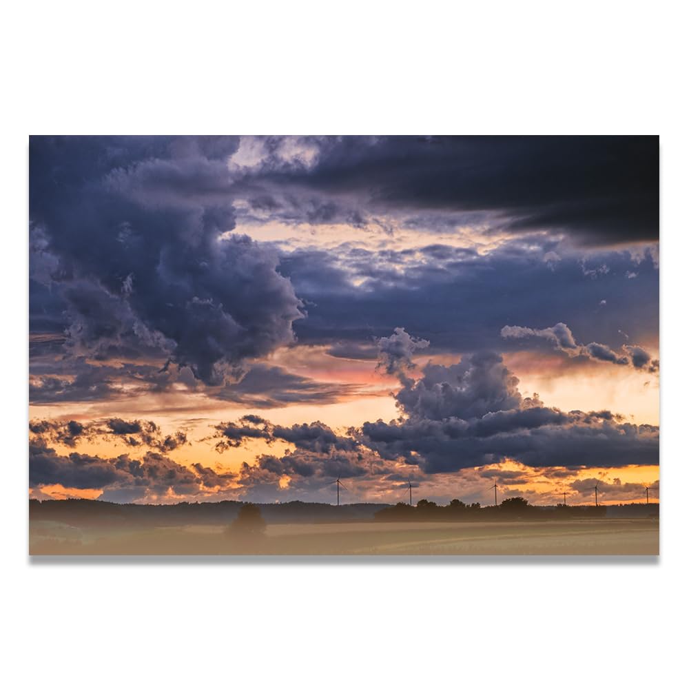 VHdfgTY The Sky Grew DarkMountain Landscape Wall Art Canvas Print Nature Scenery for Living Room 70x105cm Unframed