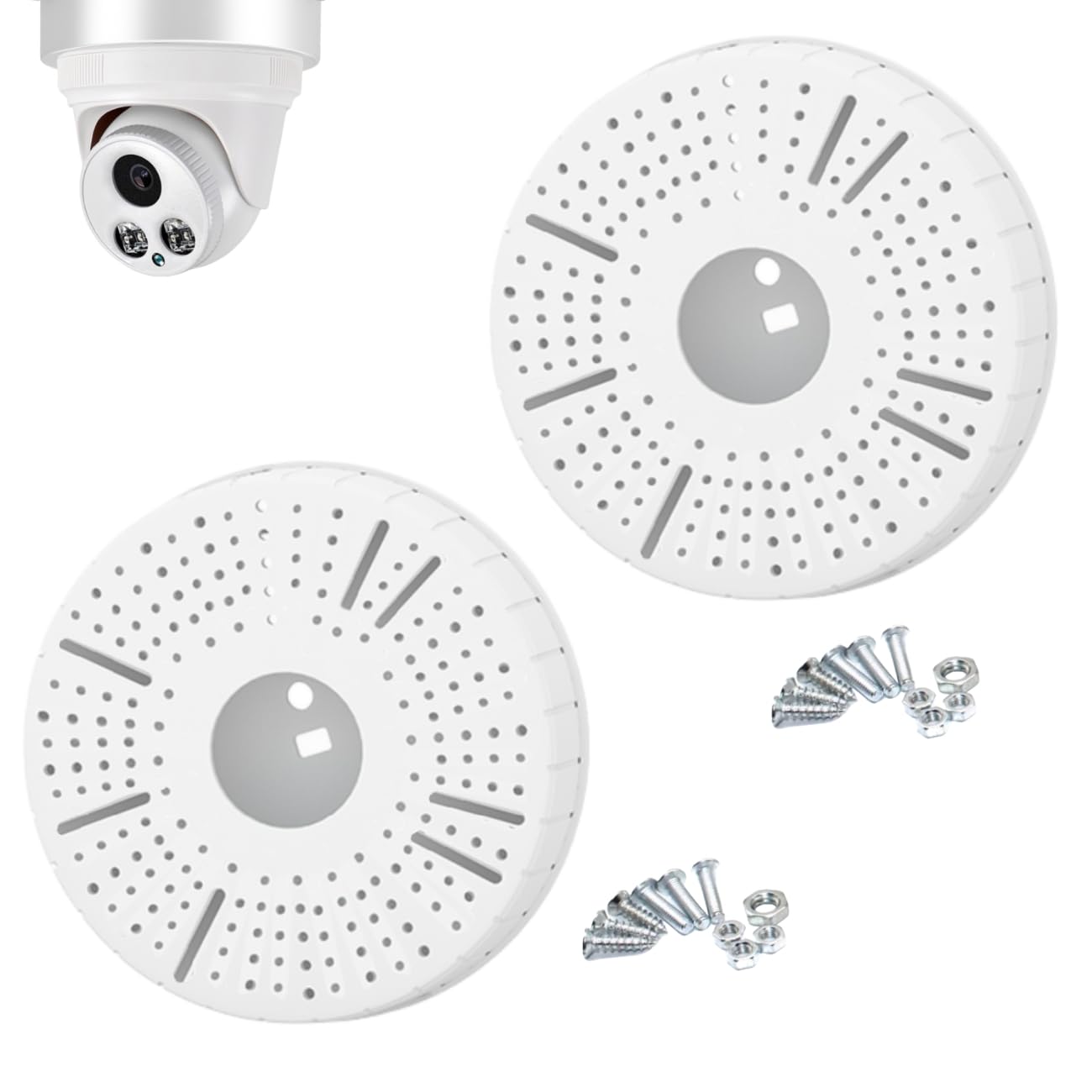 2-Pack 5.47" Camera Base Junction Outlet Box, Universal Junction Box for Bullet Security Camera, Plastic Waterproof Junction Box Mount Bracket, CTV Surveillance Cameras (CT-201D)