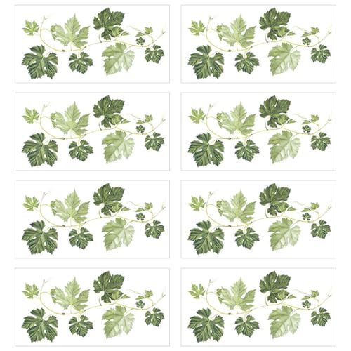 Kreative Design-Wandaufkleber: 8 Stück grüne Blatt-Deko, Ranken, Raumdekoration