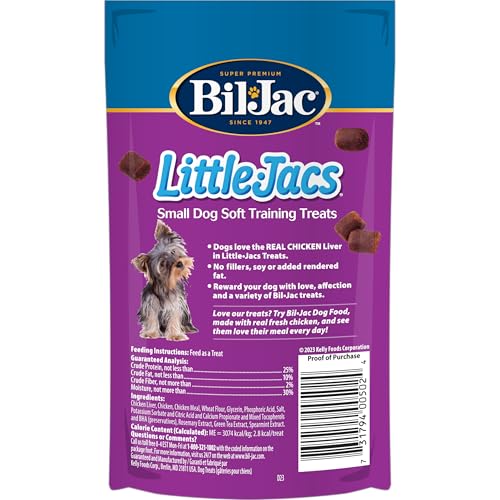 Image of Bil-Jac Little-Jacs Small Dog Training Treats | Soft Chicken Liver Recipe | 4 oz
