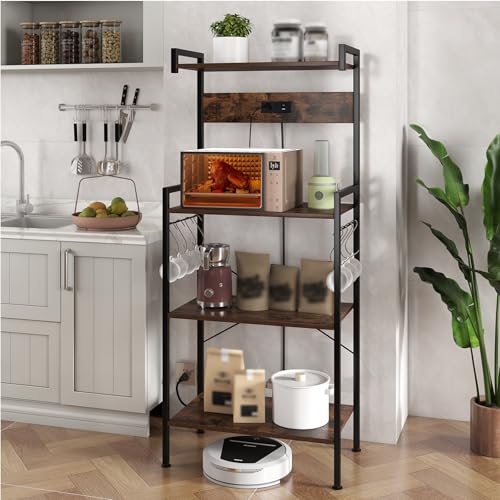 COSTWAY 4-Tier Kitchen Baker's Rack on Wheels,...