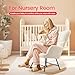 HealSmart Nursery Rocking Chair Teddy - Upholstered Comfy Glider Rocker with High Back Armchair, Cozy Reading Recliner Fluffy Comfortable Chair for Bedroom, Baby Room, Living Room and Study, Beige