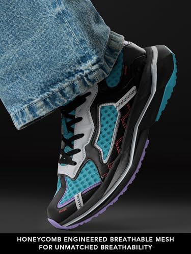 Image of The Souled Store Trailblazer: Vortex Men and Boys Blue PU Upper Lace Up Low Top Sneakers