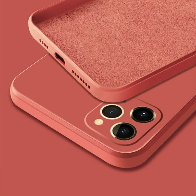 Carcasa de silicona mate para iPhone 13 Pro Max Elegante Ultra Fine Protege Cámaras (rojo)