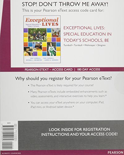 Exceptional Lives: Special Education in Today's... 0134019067 Book Cover