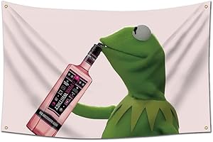 Kermit Pink Funny Flag Meme Banner Flag