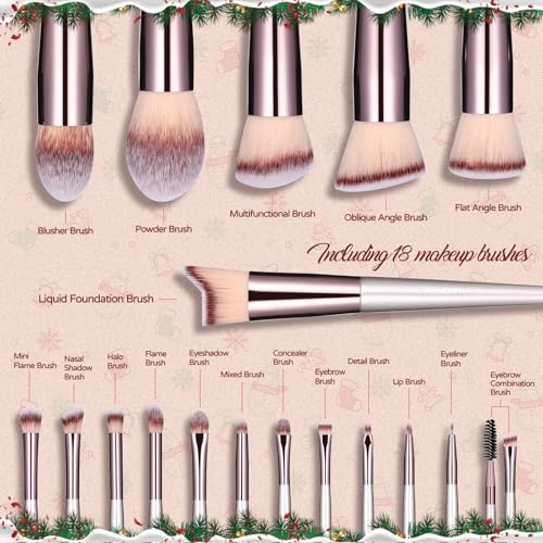 BS-MALL Makeup Brush Set 18 Pcs Premium Synthetic Foundation Powder Concealers Eye shadows Blush Makeup Brushes with black case