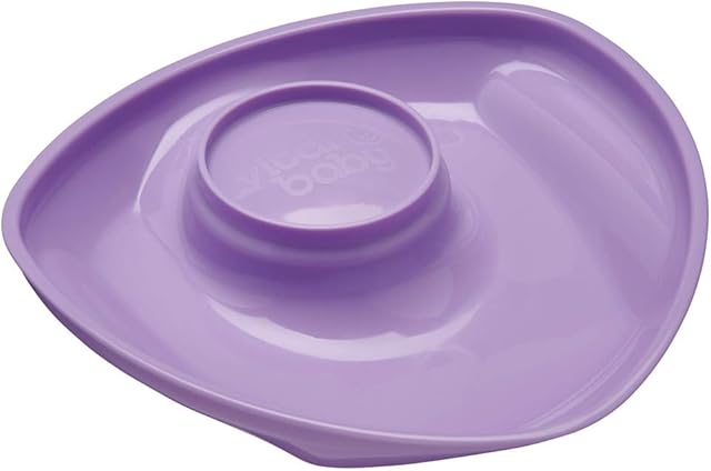 Vital Baby Nourish Power Suction Plate Baby Led Weaning and Feeding Plate Strongest Suction Non-Slip - Scooped Sides - Dipping Pot - BPA, Phthalates & Latex Free - Toddler Self-Feeding, Purple