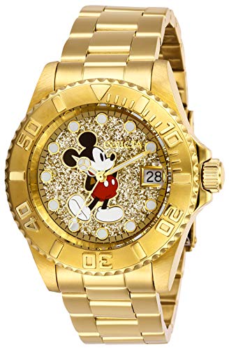 Invicta Women's Disney Limited Edition Quartz Watch with Stainless Steel Strap, Gold, 20 (Model: 27383)