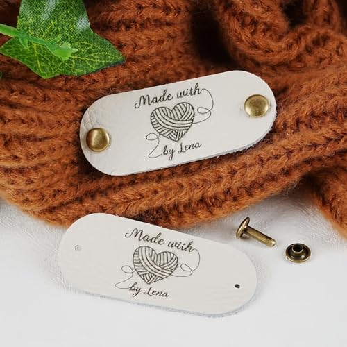 Etiquetas De Cuero Personalizadas Para Ropa, Etiquetas Personalizadas Para Productos De Punto, Etiquetas De Cuero DIY Con Remaches, Juego De 10-100