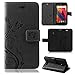 Produktbild betterfon | Flower Case Handytasche Schutzhülle Blumen Klapptasche Handyhülle Handy Schale für ZTE Blade L5 Plus Schwarz