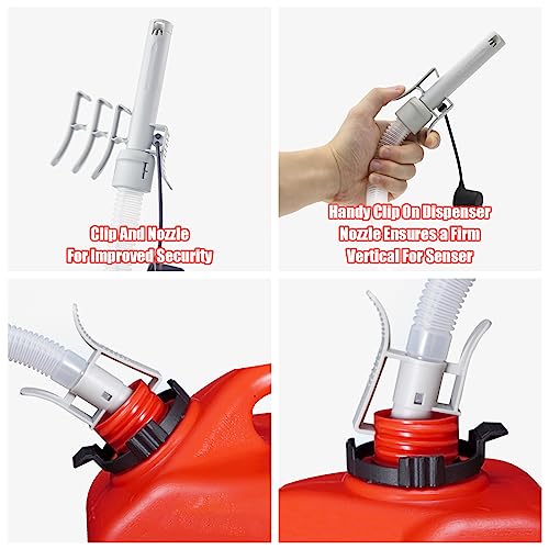 Auto Fuel Transfer Pump With Auto-Stop Sensor & Leak Protection, 2/4 Aa Battery Power Modes, With Adapter For 3 Size Gasoline Tank, 51" Hose, Portable Liquid Pump For Gasoline, Diesel, Oil, Etc. #TOP7